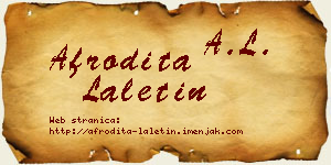 Afrodita Laletin vizit kartica